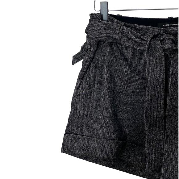 Club Monaco Gray Herringbone/Twill Weave Shorts - Picture 2 of 5